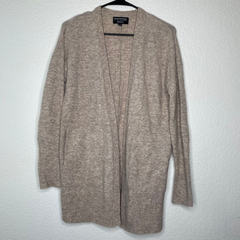 Banana Republic womens open front cardigan wool alpaca blend lightweight XS